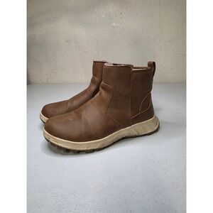 Khombu Dusk Womens Brown Faux Fur Lined Ankle Boots Size 8M